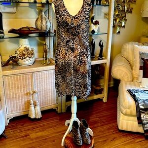 I have a animal print dress with ruffles in front and shoes animal prints also